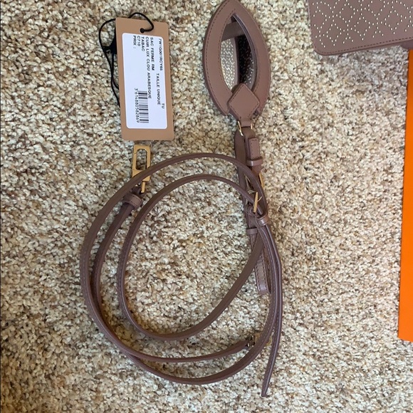 Alaia Nude/Tabac Tote with Crossbody Strap - Picture 8 of 11